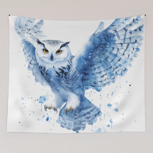 Item preview, Galactic Watercolor Snowy Owl in Flight designed and sold by CharlieDesings.