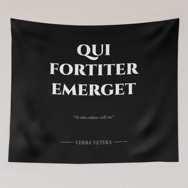 Item preview, Qui Fortiter Emerget – Latin Quote on Endurance designed and sold by BrushRushX.