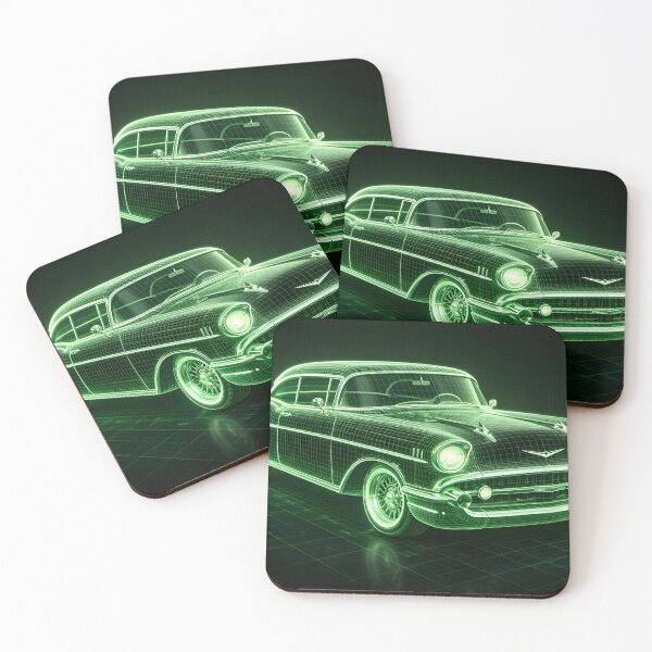 Item preview, 1957 Classic Car 3D Wireframe Mesh Art designed and sold by FantasyVillaArt.