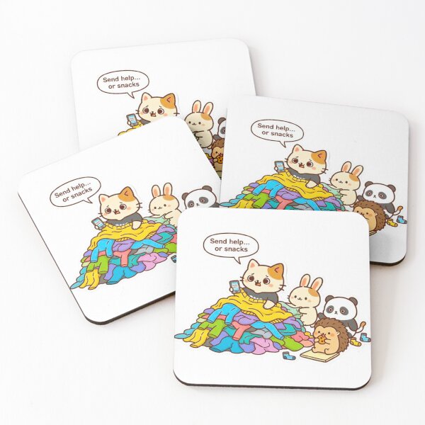 Item preview, Kawaii Cat Laundry Day Struggle - Send Help or Snacks designed and sold by MT-Hub | Art for Every Soul.