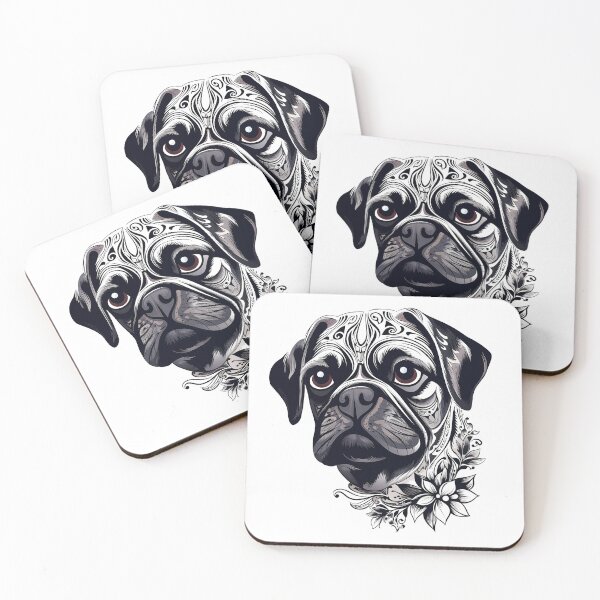 Item preview, Pug tribal designed and sold by ArtfulPlay.
