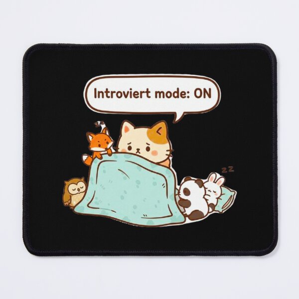 Item preview, Kawaii Introvert Mode ON Cat - Cute Sleeping Animal Squad designed and sold by MT-Hub | Cute Aesthetic Art, Stickers & Phone Cases.