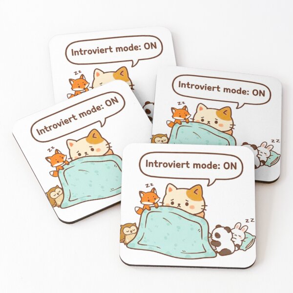 Item preview, Kawaii Introvert Mode ON Cat - Cute Sleeping Animal Squad designed and sold by MT-Hub | Cute Aesthetic Art, Stickers & Phone Cases.