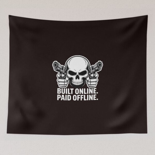 Item preview, Built Online. Paid Offline. — Digital Entrepreneur Hustle Quote | Ecommerce, Trading, AI Business Typography designed and sold by masteryStore.