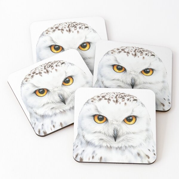 Item preview, Majestic Snowy Owl Portrait - Intense Golden Eyes designed and sold by CharlieDesings.