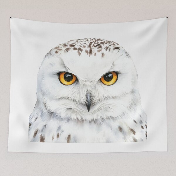 Item preview, Majestic Snowy Owl Portrait - Intense Golden Eyes designed and sold by CharlieDesings.