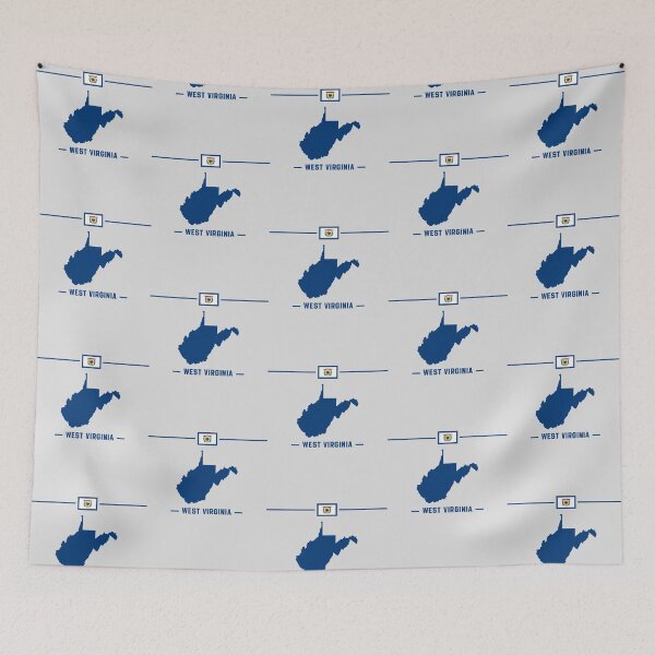 Item preview, West Virginia State Silhouette - Blue & White Pride Graphic designed and sold by mashmosh.