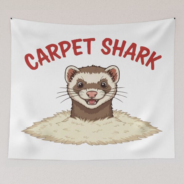 Item preview, Beware of Carpet Shark - Funny Ferret Attack designed and sold by Petzzz.