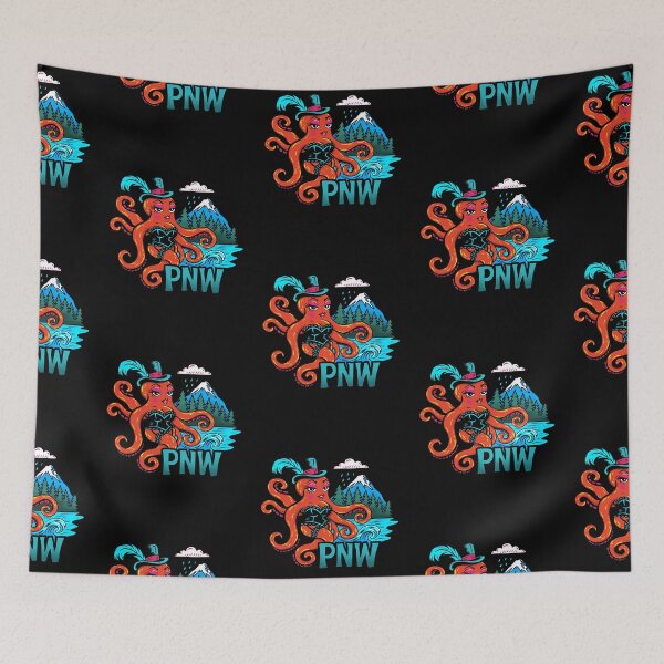 Item preview, Fancy Octopus - Pacific Northwest Rainy Mountain Vibes designed and sold by Urban Muse And Sultry Hues.