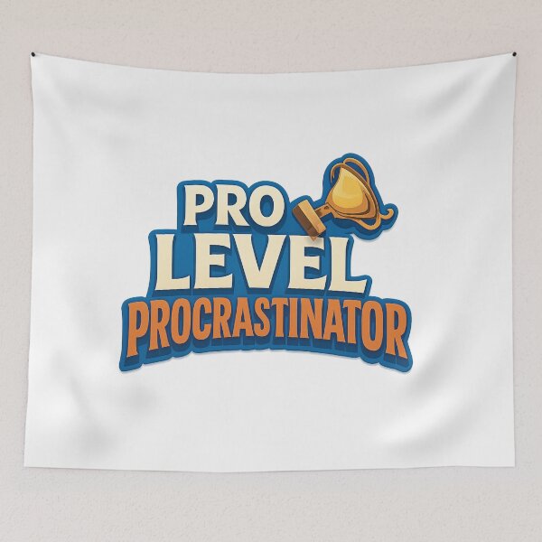 Item preview, Pro Level Procrastinator - Funny Sporty Typography designed and sold by MKreative Studio.