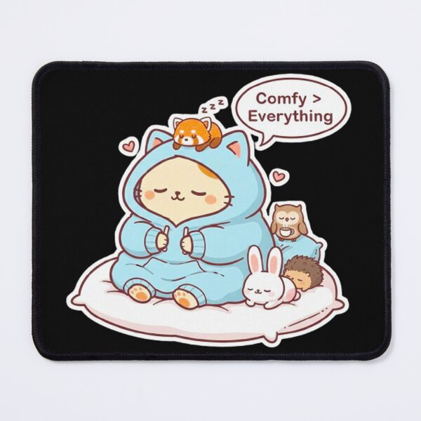 Item preview, Cozy Cat in Hoodie Sleeping on Pillow - Relaxing Aesthetic Art designed and sold by MT-Hub | Art for Every Soul.