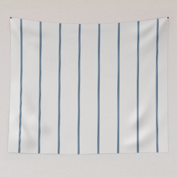 Item preview, Navy and off white ticking stripe designed and sold by LisaLeQuelenec.
