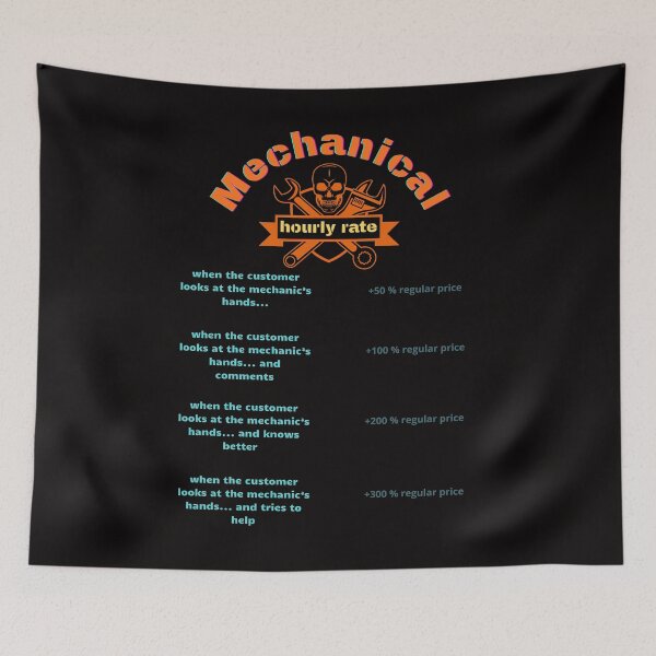 Item preview, Mechanic hourly rate Funny Gifts for Cars Lovers   designed and sold by GavloDesign.