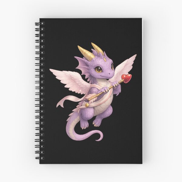 Item preview, Cupid Dragon – Cute Purple Valentine Dragon with Wings and Heart Staff designed and sold by Hatchling Hollow.