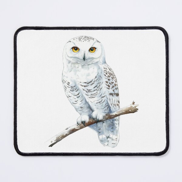 Item preview, Snowy Owl Perched on a Branch - Watercolor Illustration designed and sold by CharlieDesings.