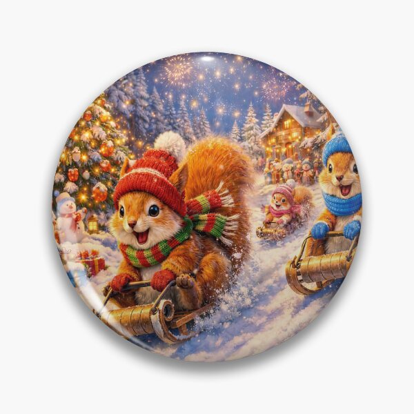 Item preview, Squirrels Sliding on Sleds designed and sold by M-Y-A-R-T-.