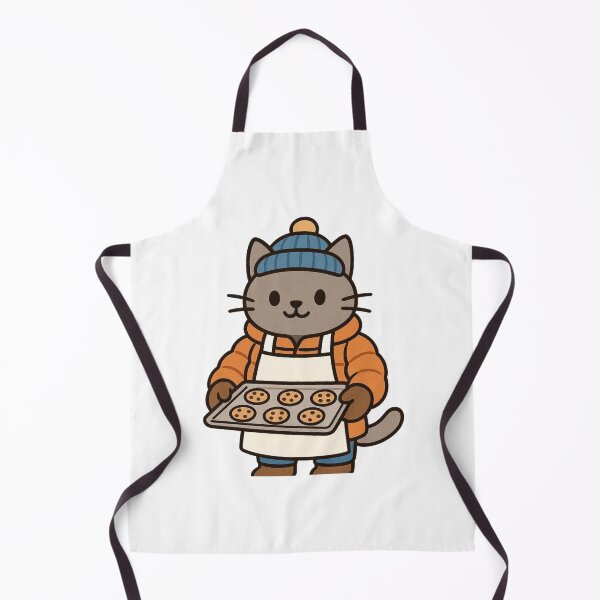 Item preview, Cat Baker in Puffy Winter Jacket Holding Cookies – Cute Winter Job Animal designed and sold by Confuzz1ed.