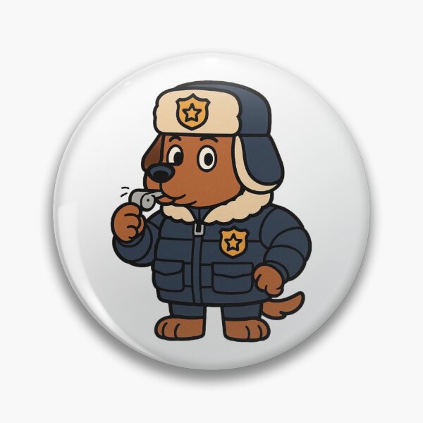 Item preview, Dog Police Officer in Puffy Winter Jacket – Cute Winter Job Animal designed and sold by Confuzz1ed.