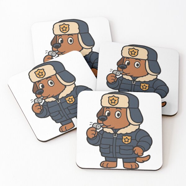 Item preview, Dog Police Officer in Puffy Winter Jacket – Cute Winter Job Animal designed and sold by Confuzz1ed.