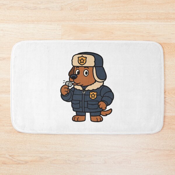 Item preview, Dog Police Officer in Puffy Winter Jacket – Cute Winter Job Animal designed and sold by Confuzz1ed.