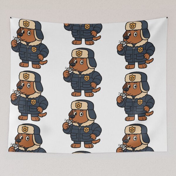Item preview, Dog Police Officer in Puffy Winter Jacket – Cute Winter Job Animal designed and sold by Confuzz1ed.
