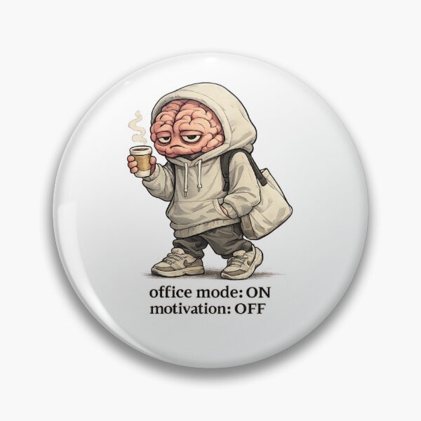 Item preview, Office Mode On Motivation Off – Gen Z Work Humor Brain designed and sold by CraftLum.