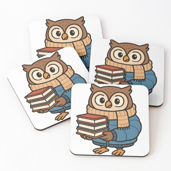 Item preview, Owl Librarian in Winter Jacket Holding Books – Cute Winter Job Animal designed and sold by Confuzz1ed.