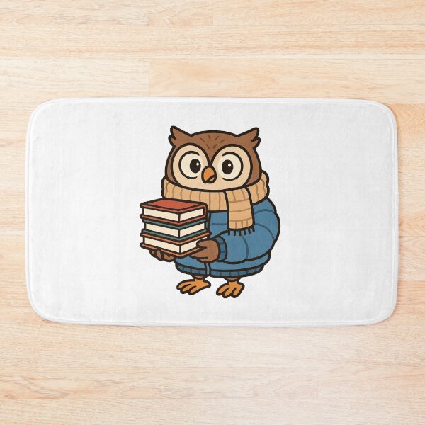Item preview, Owl Librarian in Winter Jacket Holding Books – Cute Winter Job Animal designed and sold by Confuzz1ed.