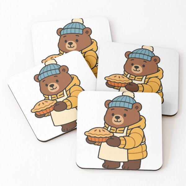 Item preview, Bear Chef in Puffy Winter Coat Holding Pie – Cute Winter Job Animal designed and sold by Confuzz1ed.
