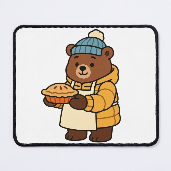 Item preview, Bear Chef in Puffy Winter Coat Holding Pie – Cute Winter Job Animal designed and sold by Confuzz1ed.