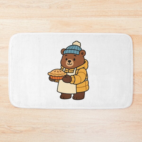 Item preview, Bear Chef in Puffy Winter Coat Holding Pie – Cute Winter Job Animal designed and sold by Confuzz1ed.