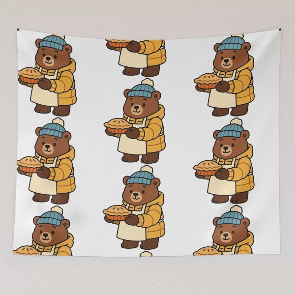 Item preview, Bear Chef in Puffy Winter Coat Holding Pie – Cute Winter Job Animal designed and sold by Confuzz1ed.
