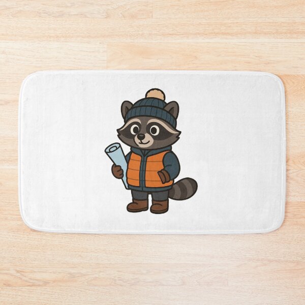 Item preview, Raccoon Construction Worker in Winter Jacket – Cute Winter Job Animal designed and sold by Confuzz1ed.