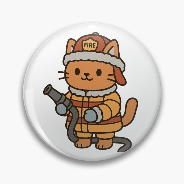 Item preview, Cat Firefighter in Puffy Winter Gear – Cute Winter Job Animal designed and sold by Confuzz1ed.