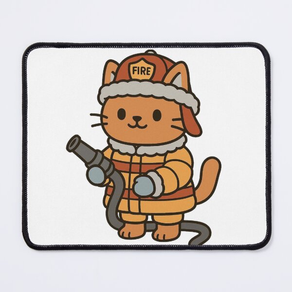 Item preview, Cat Firefighter in Puffy Winter Gear – Cute Winter Job Animal designed and sold by Confuzz1ed.