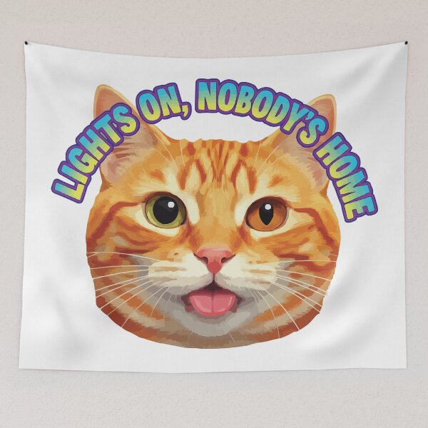 Item preview, Lights Are On But Nobody's Home - Derpy Ginger Cat designed and sold by Petzzz.