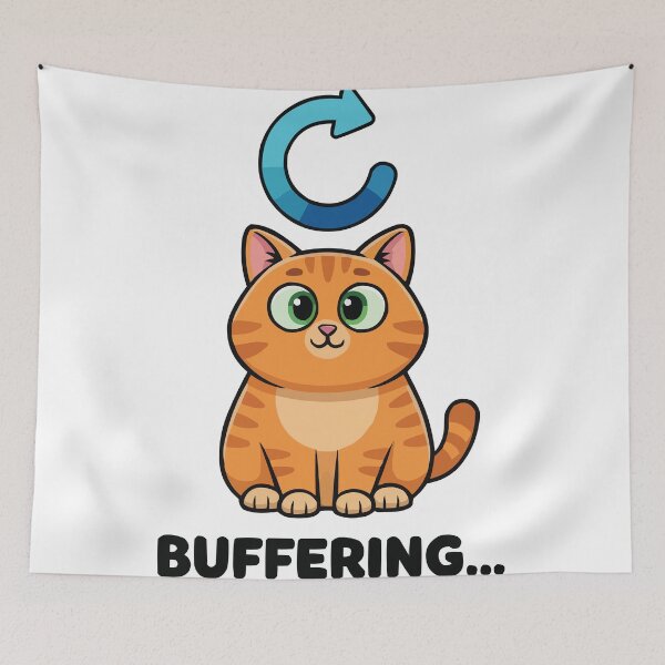 Item preview, Buffering... Please Wait - Orange Cat Loading designed and sold by Petzzz.