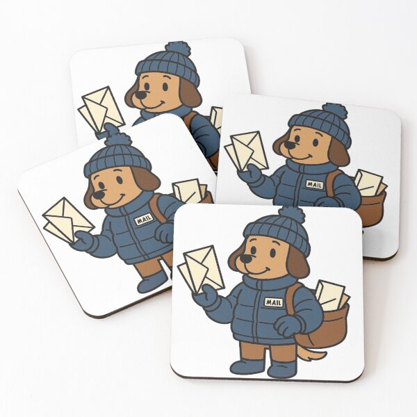 Item preview, Dog Mail Carrier in Puffy Winter Jacket – Cute Winter Job Animal designed and sold by Confuzz1ed.