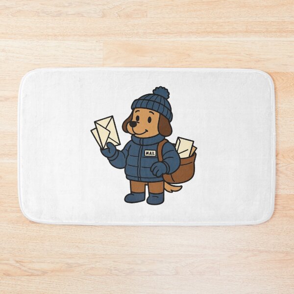 Item preview, Dog Mail Carrier in Puffy Winter Jacket – Cute Winter Job Animal designed and sold by Confuzz1ed.