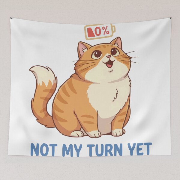 Item preview, Not My Turn With The Brain Cell - Orange Cat Meme designed and sold by Petzzz.