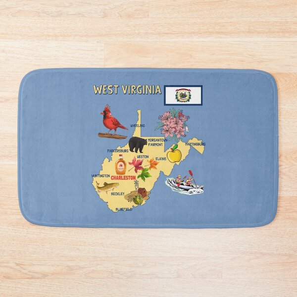 Item preview, West Virginia State Map - Symbols and Landmarks Art designed and sold by mashmosh.
