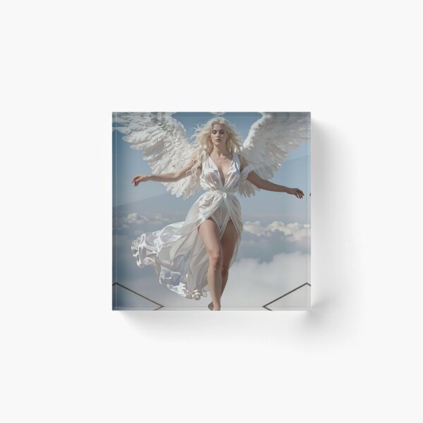 Item preview, Blonde angel in white gown balance sky high designed and sold by CathryneDelamort.
