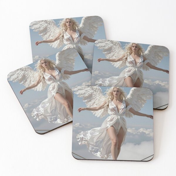 Item preview, Blonde angel in white gown balance sky high designed and sold by CathryneDelamort.