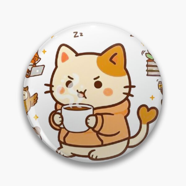 Item preview, Funny Angry Coffee Cat - Kawaii Productivity & Hustle Art designed and sold by MT-Hub | Art for Every Soul.