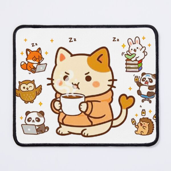 Item preview, Funny Angry Coffee Cat - Kawaii Productivity & Hustle Art designed and sold by MT-Hub | Art for Every Soul.