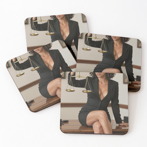 Item preview, Sarah lawyer in black suit finds balance designed and sold by CathryneDelamort.