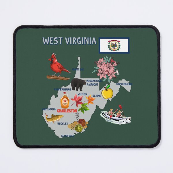 Item preview, West Virginia State Map & Official Symbols Art designed and sold by mashmosh.