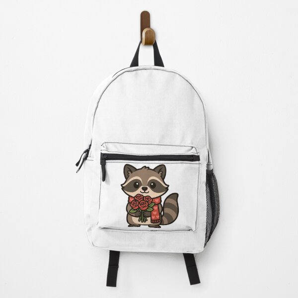Item preview, Raccoon Holding Roses Bouquet – Cute Valentine’s Day Animal Illustration designed and sold by Confuzz1ed.