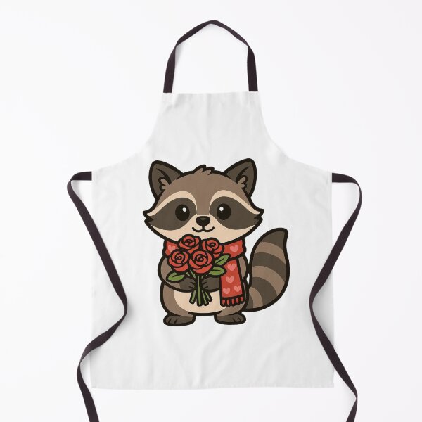 Item preview, Raccoon Holding Roses Bouquet – Cute Valentine’s Day Animal Illustration designed and sold by Confuzz1ed.