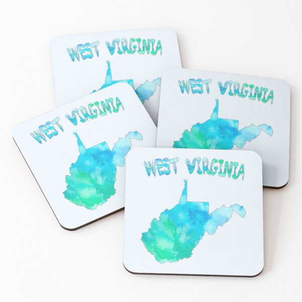 Item preview, West Virginia Map Watercolor - Artistic Blue & Green State Pride designed and sold by mashmosh.